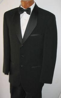 48 XL Fumagalli Black 3 Button Mariner Tuxedo Jacket Tux Coat 48XL
