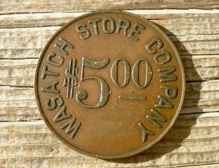 1900s Salt Lake City Castle Gate UT Utah LG $5 Wasatch Store Company