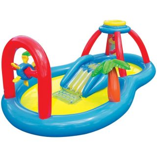  Kiddie Baby Pool with Water Slide Windmill Trees Summer Fun