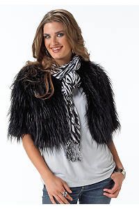 Donna Salyers Fabulous Furs Sapphire Blue Fox Faux Fur Foxy Cropped
