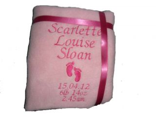 Personalised Embroidered Baby Fleece Blanket A Unique Newborn Baby