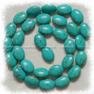 10x14mm Green Turquoise Gemstone Loose Beads Oval 15.5 GB33