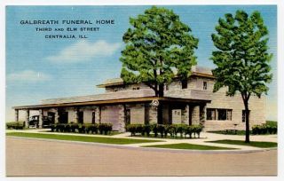   IL Linen Advertising Postcard Galbreath Funeral Home Building yj4237