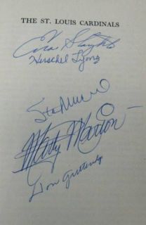ST. LOUIS CARDINALS Putnam Baseball Book SIGNED By 5 Cards 1st Edition
