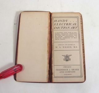 1902 Pocket Sized Handy Electrical Dictionary