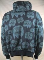 Gama Go Yeti Head Monster Mens Hoodie Zip Up Sweatshirt XL Black iPod