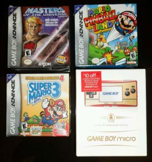 Game Boy Micro 20th Anniversary Mario Games from Nintendo Advance