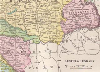1900 Austria Hungary Original Color Atlas Map** Indexed112 years