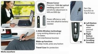 Genius Mouse Pen Wireless Cordless 2 4GHz 10M 1200dpi Pico Nano