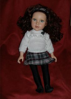 GEOFFREY 18 DOLL white sweater and plaid skirt