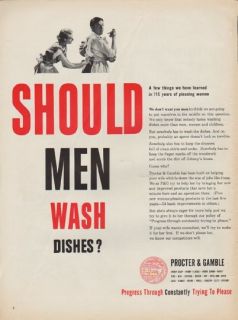 1952 procter gamble ad should men wash dishes