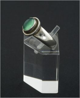 Georg Jensen Ring 46 C with Green Agate Very RARE