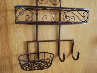 Wrought Iron French Style Bathroom Shelf Antique Brown