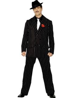 20s Gangster Pinstripe Zoot Suit Fancy Dress Costume M