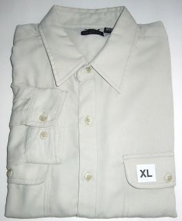 George Brand Beige Microfiber Shirt L s Mens Size XL