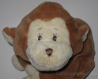 Baby Ganz Plush Brown Monkey Stuffed Animal Cuddle Toy Rattle Lovey 11