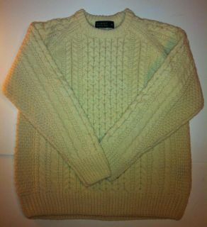 Blarney Woolen Mills 100 Wool Aran Irish Knit Fishermans Wool Sweater
