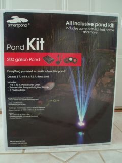 Smartpond 200 Gallon Water Garden Pond Kit with Pump Lighted Nozzle