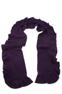 MAGASCHONI New Purple Cashmere Ruffled Scarf One Size BHFO