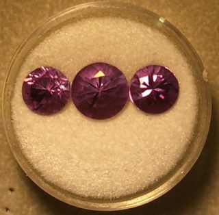 Trio Of Created Alexandrite Gemstones 8mm & Two 7mm Earrings Ring