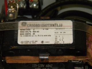 General Electric CR308D1 Combination Starter Size 2