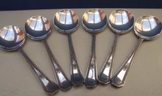 Set of 6 Vintage EPNS Silver Plated Fruit Dessert Spoons