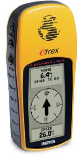 The Garmin eTrex is a simple, compact GPS device. View larger .