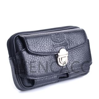 New Mens Genuine Leather Pocket Zipper Waist Packs Pouch Wallet Purse