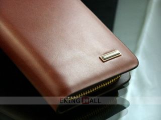 Long Big Zipper Wallet Purse Checkbook Leather Bag Card Holder