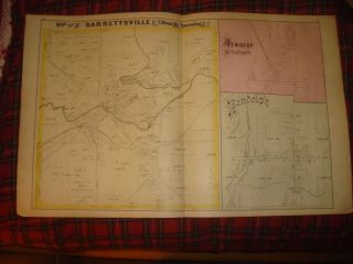 Antique 1874 Garrettsville Randolph Atwater Kent Ohio Map Furniture