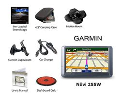 Garmin Nuvi 255W GPS Super Bundle + Lifetime Map Updates + Case
