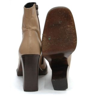 Gianni Bravo Made in Italy Latte Leather Chunky Heel Platform Ankle