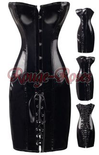 Gothic Long Black PVC Dress S 2XL Lingerie/Thong Womanly Appealing RR