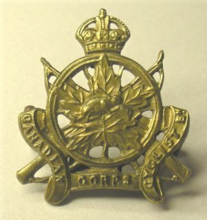 WWI CEF Canadian Cyclist Corps Collar Badge J R Gaunt London