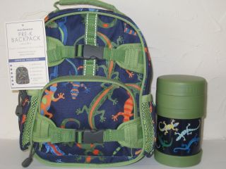 NEW Pottery Barn Kids GECKO PRE K Backpack + FOOD CONTAINER! LAST ONE