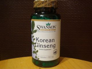 Ginseng Root Korean Panax 100 Capsules 500mg 100 Days Supplement