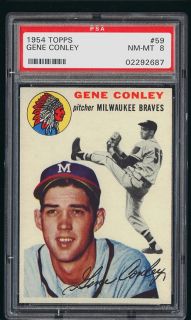 1954 Topps SET BREAK Gene Conley #59 PSA 8 NM MT (PWCC)