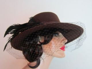 New Giovannio Womens Brown Wool Kentucky Derby Church Hat Retail $78