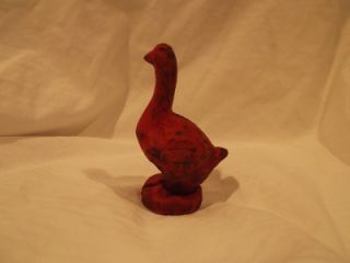 Vintage Red GOOSE Shoe Cast Iron Coin Bank