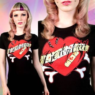 Brusied Heart Derby Girl Roller Derby Skate T Shirt