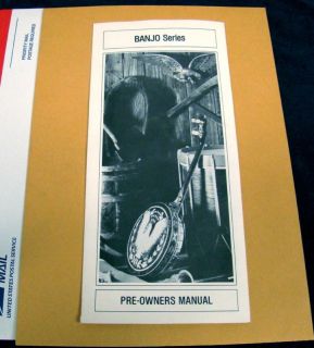Gibson Banjo Series Pre Owners Manual Norlin Industries Vintage 1981