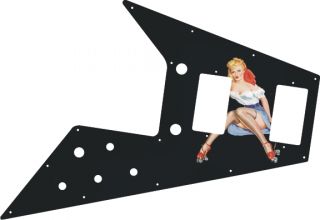 Pickguard for Gibson Flying V Guitar Pin Up Girl 2 New   FREE SHIPPING