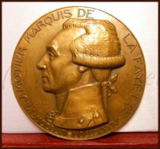 French Art Deco Medal Marquis de Lafayette by Turin