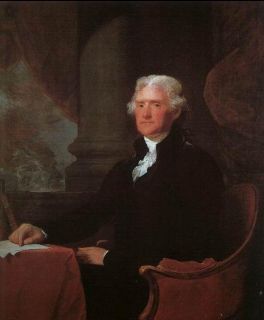 Thomas Jefferson Gilbert Stuart Oil Painting Repro