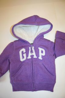 Baby Gap Arch Logo Lined Hoodie Purple 12 18 Month