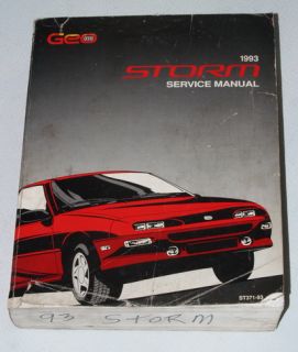 1993 Chevrolet Geo Storm GSI Coupe Factory Dealer Shop Service Repair