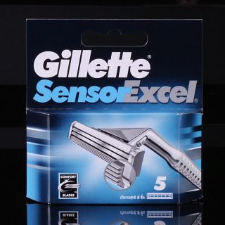 5pcs Authenctic Gillette Sensor Excel Razor Shaving Twin Blades Shave