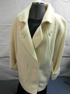  White Coat Jacket Size 14 George David Fashions USA 100 Wool