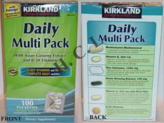 Kirkland Daily Multi Pack Supplement w Asian Ginseng