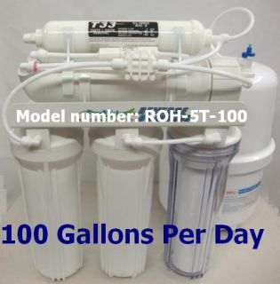 100 GPD 5 Stage Reverse Osmosis Ro Tank Water Filters